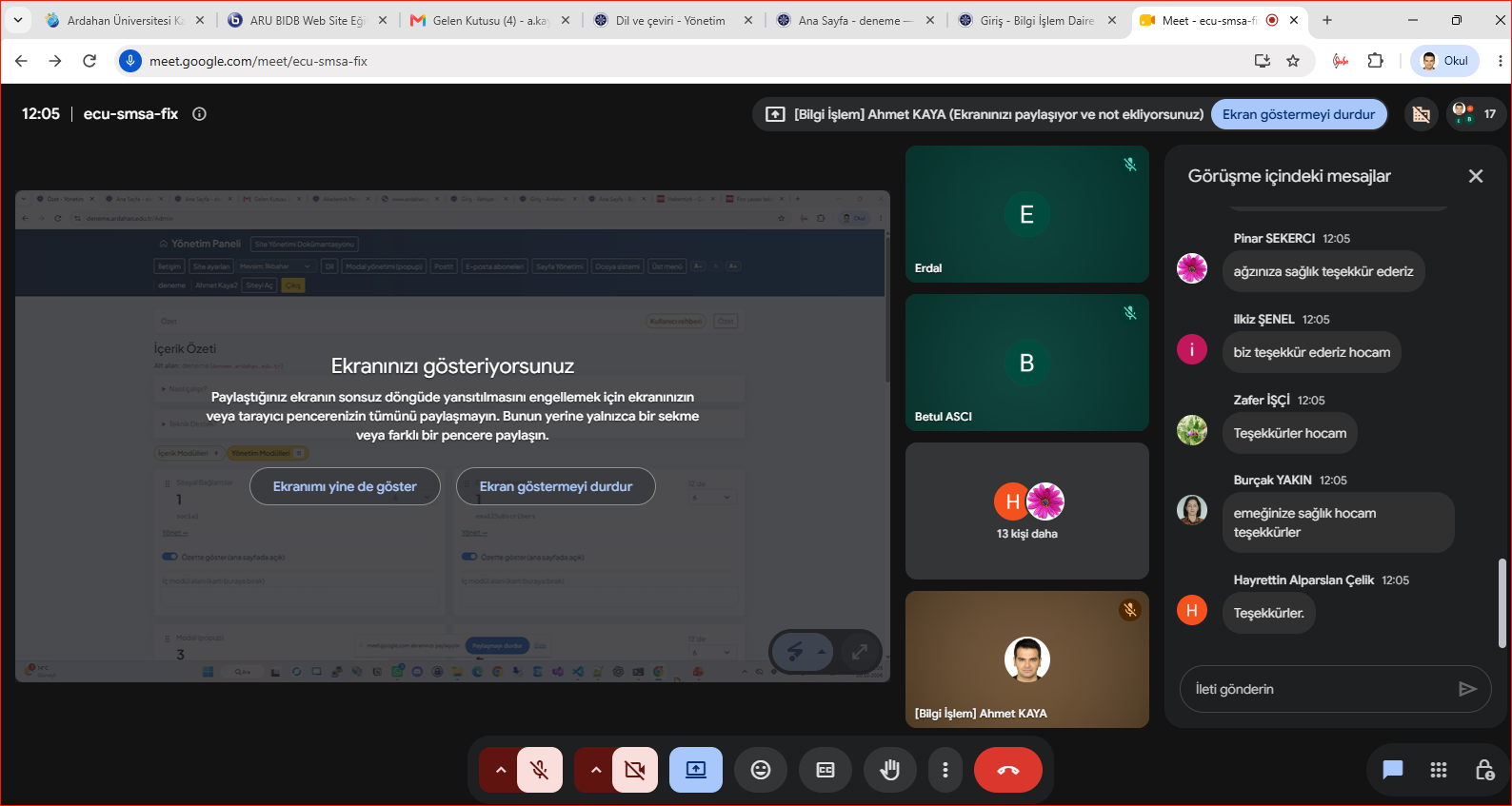 Üniversitemizde Web Sitesi Yönetim Paneli Eğitimi Gerçekleştirildi